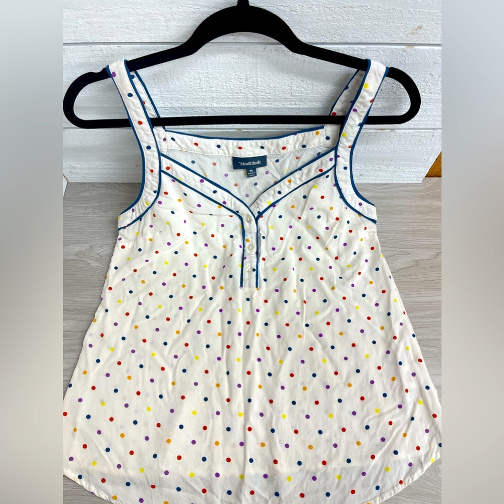 ModCloth Polka Dot Tank, Size- Medium